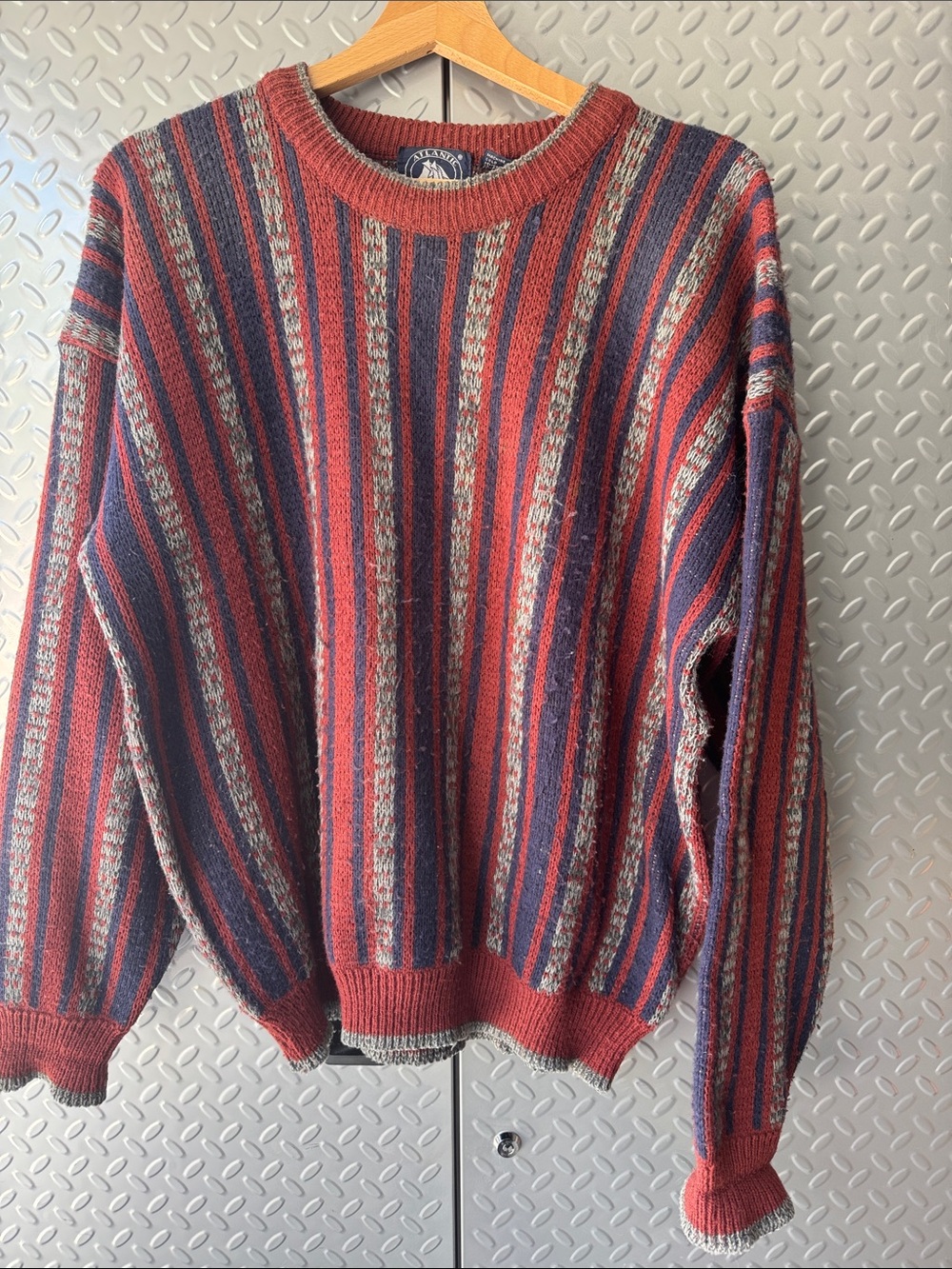 Striped Crewneck Sweater in Red & Navy